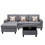 Nolan Gray Linen Fabric 4pc Reversible Sofa Chaise with Interchangeable Legs, Storage Ottoman, and Pillows B061S00548