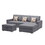 Nolan Gray Linen Fabric 4pc Reversible Sofa Chaise with Interchangeable Legs, Storage Ottoman, and Pillows B061S00549
