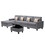 Nolan Gray Linen Fabric 5pc Reversible Sofa Chaise with Interchangeable Legs, Storage Ottoman, and Pillows B061S00550
