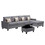 Nolan Gray Linen Fabric 5pc Reversible Sofa Chaise with Interchangeable Legs, Storage Ottoman, and Pillows B061S00551