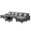 Nolan Gray Linen Fabric 6pc Double Chaise Sectional Sofa with Interchangeable Legs, Storage Ottoman, and Pillows B061S00553