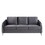 Hathaway Gray Velvet Fabric Sofa Loveseat Living Room Set B061S00590