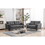 Callie Gray Velvet Fabric Sofa Loveseat Living Room Set B061S00598
