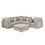 Amira Beige Fabric Reversible Sectional Sofa with USB Console and Ottoman B061S00611