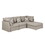Amira Beige Fabric Sofa with Ottoman and Pillows B061S00618