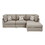 Amira Beige Fabric Sofa with Ottoman and Pillows B061S00618