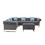 Maddie Gray Velvet 6-Seater Sectional Sofa with Storage Ottoman B061S00639