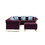 Maddie Purple Velvet 5-Seater Sectional Sofa with Storage Ottoman B061S00643