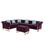 Maddie Purple Velvet 6-Seater Sectional Sofa with Storage Ottoman B061S00644