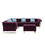 Maddie Purple Velvet 6-Seater Sectional Sofa with Storage Ottoman B061S00644