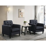 Hale Black Velvet Armchairs and End Table Living Room Set B061S00653