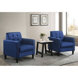 Hale Blue Velvet Armchairs and End Table Living Room Set B061S00654