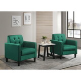 Hale Green Velvet Armchairs and End Table Living Room Set B061S00655