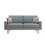 Bahamas Gray Linen Sofa and Chair Set with 2 Throw Pillows B061S00659