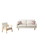 Bahamas Beige Linen Sofa and Chair Set with 2 Throw Pillows B061S00660