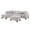 Hilo Light Gray Fabric Reversible Sectional Sofa with Dropdown Armrest, Cupholder, and Storage Ottoman B061S00679