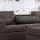 Hilo Dark Gray Fabric Reversible Sectional Sofa with Dropdown Armrest, Cupholder, and Storage Ottoman B061S00680