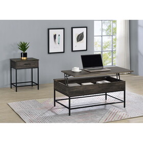 Cliff 2 Piece Brown MDF Lift Top Coffee and End Table Set B061S00716