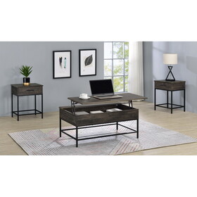 Cliff 3 Piece Brown MDF Lift Top Coffee and End Table Set B061S00717