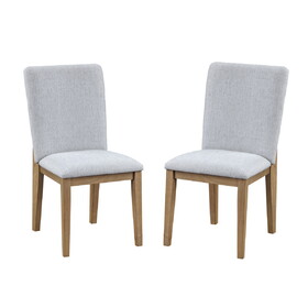 Delphine Set of 2 Gray Linen Fabric 19" Dining Chair B061125429