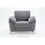 Villanelle Light Gray Linen Chair with Chrome Finish Legs B061S00746