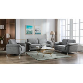 Villanelle Light Gray Linen Sofa Loveseat Chair Living Room Set B061S00747