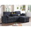 Mackenzie Dark Gray Chenille Fabric Reversible Sleeper Sectional with Storage Chaise, Drop-Down Table, Cup Holders and Charging Ports B061S00757