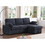 Mackenzie Dark Gray Chenille Fabric Reversible Sleeper Sectional with Storage Chaise, Drop-Down Table, Cup Holders and Charging Ports B061S00757