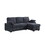 Mackenzie Dark Gray Chenille Fabric Reversible Sleeper Sectional with Storage Chaise, Drop-Down Table, Cup Holders and Charging Ports B061S00757