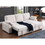 Mackenzie Beige Chenille Fabric Reversible Sleeper Sectional with Storage Chaise, Drop-Down Table, Cup Holders and Charging Ports B061S00759