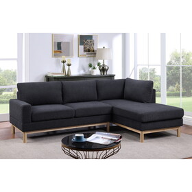 Anisa Black Sherpa Sectional Sofa with Right-Facing Chaise B061S00760