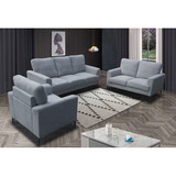 Jackson Gray Chenille Sofa Loveseat Chair Living Room Set B061S00772