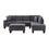 Briscoe Dark Gray Woven Fabric 102" Wide Reversible Sectional Sofa with Dropdown Table, Charging Ports, Cupholders, Storage Ottoman, and Pillows B061S00775