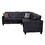 Archie Black Velvet 6-Seater Sectional Sofa B061S00780