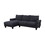 Belle Black Sherpa Sectional Sofa with Left-Facing Chaise B061S00781