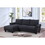 Belle Black Sherpa Sectional Sofa with Left-Facing Chaise B061S00781