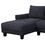 Belle Black Sherpa Sectional Sofa with Left-Facing Chaise B061S00781