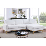 Anisa White Sherpa Sectional Sofa with Right-Facing Chaise B061S00783