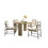 Bowen Oak Finish 47" Round Dining Table Set with Cream Color Upholstered Chairs B061S00797
