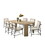 Magnus Oak Finish Extendable Rectangular Dining Table Set with Cream Color Upholstered Chairs B061S00800