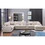 Celine Beige Chenille Fabric Corner Sectional Sofa with Right-Facing Chaise, Cupholders, and Charging Ports B061S00807
