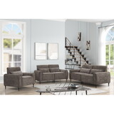 Valentina Gray Chenille Sofa Loveseat Chair Living Room Set B061S00809