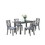 Carlisle 5-Piece Gray Finish Extendable Wood Dining Set with Upholstered Seat Cushion B061S00814