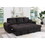 Veronica 95" Black Teddy Fleece Reversible Sleeper Sectional Sofa with Storage Chaise B061S00816