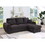 Veronica 95" Black Teddy Fleece Reversible Sleeper Sectional Sofa with Storage Chaise B061S00816