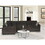 Polaris Black Fabric 125" Wide Reversible Sectional Sofa B061S00820