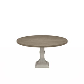 Tannen 59"W Round White and Gray Dining Table B061S00822