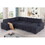Selene II 117.5"W Dark Gray Woven Fabric Sleeper Sectional Sofa with Right-Facing Storage Chaise B061S00836