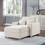 Thomas 42.5"W White Fabric Convertible Sleeper Chaise Lounge Chair with Storage B061S00847