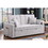 Cody II 69.5"W Light Gray Woven Fabric Convertible Sleeper Loveseat with Cup Holder, Charging Ports, Side Pocket, and Pocket Coil Seating B061S00850